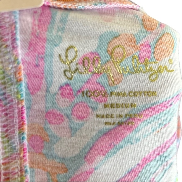 Lilly Pulitzer Christie Scuba to Cuba Pima Cotton V Neck Dress Size M - Picture 9 of 9